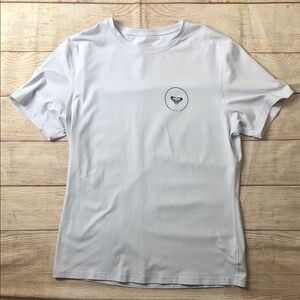 Roxy White Short Sleeve Sun Tee with Logo
